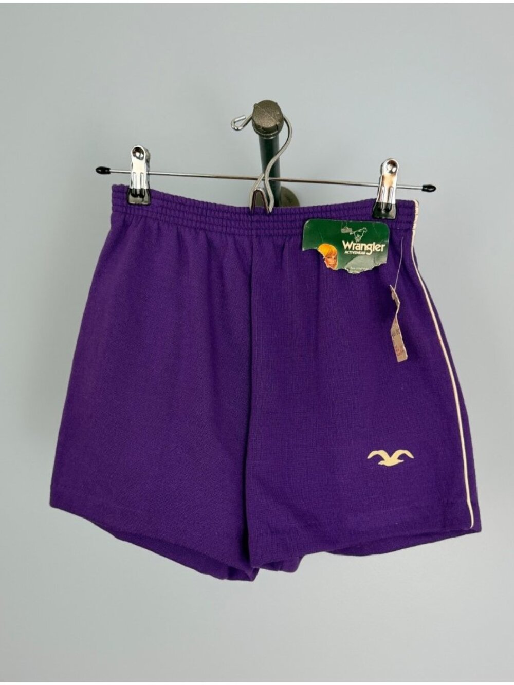 Vintage 80s Wrangler Activewear Purple Shorts M Elastic Waistband Deadstock USA